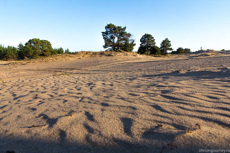 Пески Кузомени - песок на закате